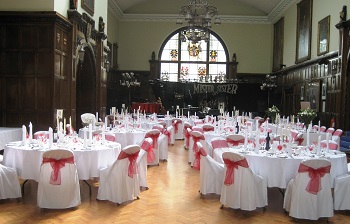 a picture of one of the rooms set up at Guildhall for a wedding