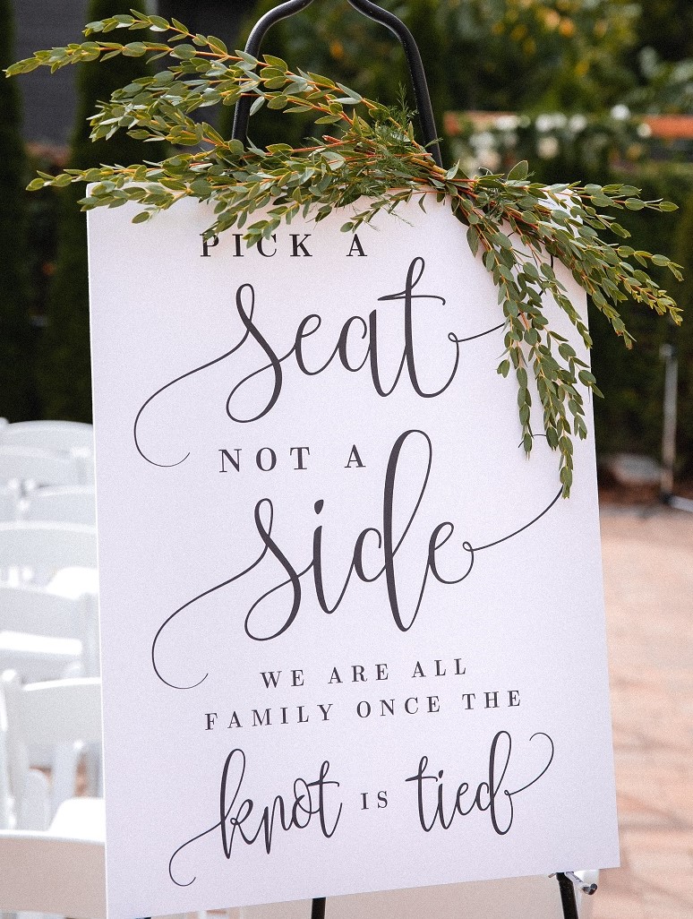 A picture of a wedding sign
